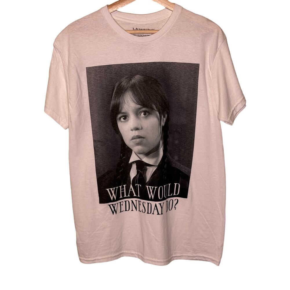 Wednesday Adams Jenna Ortega Shirt What Would Wednesday Do White & Black Size M